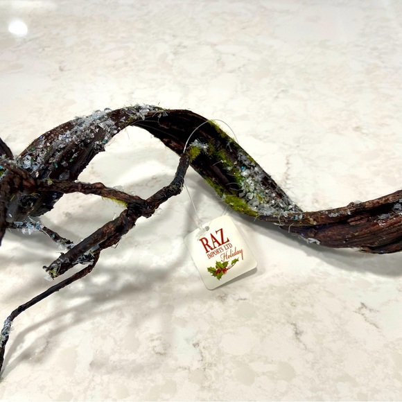 Snowy Mossy Twig Branch, Winter Christmas Floral Stem Set...